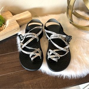 Chaco ZX2 sandals white gray womens